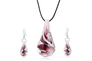 Aituo Style de personnalité de design inspiré par Murano Spiral Tornado Style Coloré Glaze Collier Boucles d'oreilles Set