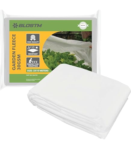HaGa® Bâche de protection en tissu non-tissé pour plantes (au mètre) – Tissu de protection respirant pour le jardin, protection pour les potagers, 30 g/m², 6,3m x 10m