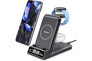 SwanScout Bezprzewodowa Ładowarka do Google Watch 2, Składana Stacja Ładująca 4 w 1 do Google Pixel 8 Pro/8A/8/7A/Fold/7/7 Pro/6/6 Pro, Pixel Buds Pro