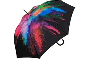 happy rain Stockschirm Auf-Automatik Schwarz Bunt Holy Explosion