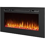 RICHEN camino elettrico Fiamma 40" | Caminetto a incasso effetto fiamma 3D | Riscaldamento elettrico 2000W, luce LED, crepiti