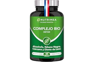 PLASTIMEA Detox Depurativo Hígado y Colon Diurético Natural | Complejo Bio Alcachofa Rábano Negro Cúrcuma Orgánica Diente de León | Drenante Desintoxicante Digestión | Vegano 90 Cápsulas