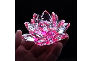 ‎TYGJB TYGJB Feine Quarz Kristallglas Lotus Blume Natursteine Mineralien Feng Shui Kugel Kristalle Blumen Hochzeit Souvenirs (Rosa)