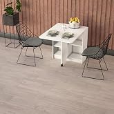 ASRA TREND Saf Beyaz KM-17 Katlanır Mutfak Masası ve Kiler Dolabı 70x93 cm%100 MDFLAM