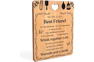 APJIELOP Gifts for Friends, Heart Cutting Board, Friends Gifts for Women Men, Birthday Christmas Gifts for Friends, Friends Gifts Idea, Gifts for Her Him, Natural Bamboo Cutting Board, 11" L x 4" W x 8.5" Th