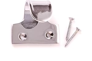 WHITE HINGE 10x Polished Chrome Sash Window Lift - Includes Screws