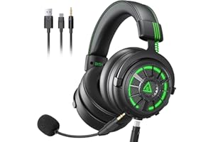 EKSA StarEngine Casque Gaming avec Micro, Son Surround 7.1, Microphone Anti-Bruit ENC Détachable, Compatible avec USB-C/USB/3.5mm, Casque Gamer Filaire pour PC, PS4, PS5, Xbox One, Switch