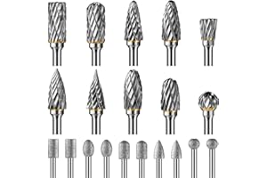 DIYLAND Hartmetall Frässtifte Set mit 3 mm Schaft Doppelschnitt, 20 Stück Rotary Fräser Drehwerkzeug Zubehör für Bohrer, Schleifen, Schnitzen, Metallpolieren, Gravieren