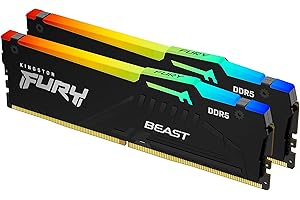 Kingston FURY Beast Nero RGB 32GB (2x16GB) 6000MT/s DDR5 CL30 DIMM Memoria Gaming per Computer Fissi Kit da 2 AMD EXPO/ Intel XMP - KF560C30BBEAK2-32