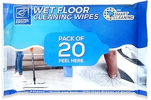 TDBS THE DUSTPAN AND BRUSH STORE Wet Floor Cleaning Wipes - Wet Wipes for Most Flat Mops Compatible with Flash Mops - Perfect Floor Cleaner for Laminate, Tile, Wood, or Hard Surfaces (1 count (Pack of 20))
