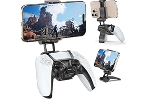RYSKER PS5 Controller Handy Halterung, PS5 Controller Phone Mount Clip für Playstation 5, PS5 Controller Smartphone Halterung für PS5 Dualsense Griffclip