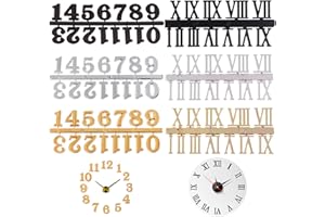 DEMON KILLER Horloge Chiffres adhésifs Chiffres pour horloge autocollants en plastique noir et doré Adhésif Noir & Doré Plastique Horloge Chiffres/Numéros Romain/Pois Tirets (Lot de 6)