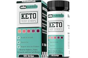 Seba Nutrition Keto Urine Test Strips - 125 Urinalysis Test Sticks (5 x 25 Aluminium Bags in a Bottle) - Design for Ketogenic and Low Carb Diets - Best for Accurate Measurement of Ketones