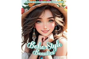 Boho Style Beauties - Grayscale Coloring Book for Adults | 50 Stylish Boho Chic Fashion & Portrait Designs | Boho Coloring Book for Stress Relief and ... Soul (Fashion Coloring Book for Adults)