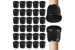 ZUIMENG Gommini per Sedie, Tappi per Sedie Silicone, Feltrini per Sedie Rotondi Piedini per Sedie Proteggere (Nero 32pcs, Adatto 19-25 mm)