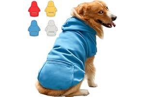 WIZ BBQT Dog Hoodie for Small Medium Large Dogs,Fleece Hoodie for Dogs with Zipper Pocket,Fall Winter Dog Sweatshirts Hoodie for All Sized Dogs(5XL,Blue)
