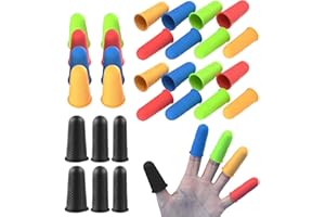 ZENITHQUEST 30 Pcs Rubber Finger Tips, FAURAPMNG 3 Size Silicone Finger Protector, Hot Glue Gun Rubber Fingers Cover Caps, Thimble Fingers Guard Tip, Thick Office Cover Finger Pads for Counting Sewing Sorting