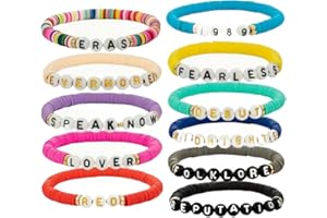 HEEYA 11/12/14/16Pcs Tay-lor Friendship Bracelets for Girls, 1989 Lover Fearless Reputation Evermore Folklore Red Midnights Speak Now, Album Inspired Bracelets Set for TS Fans Gift