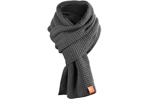 Rough Scarf - Schal, Strickschal, Langschal mit Echt-Leder Veredelung (Manufaktur13/M13)