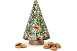 THE SILVER CRANE CO. Musical Christmas Tree Biscuits Gift Set, Musical Biscuit Tin, Wind up Christmas Carousel Biscuits Tin, Festive Biscuits Gifts, Food Gift Ideas for Women and Men by The Silver Crane Company