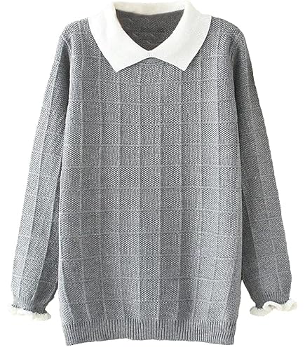 EsprAL Maglieria A Maniche Lunghe In Due Pezzi Finti Da Donna, Camicia Maglione Con Colletto E Cappotto, Cardigan Corto In Lana (X-Large,Navy Blue - 5