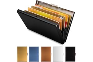 Vicloon Metalowy portfel na karty,ultra cienkie, aluminiowe, metalowe portfele blokujące RFID, portfel, etui na karty kredytowe dla mężczyzn i kobiet, najlepszy ochraniacz karty - czarny