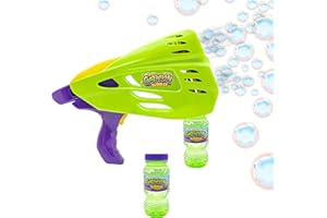 Gazillion Bubbles Double Bubble Blaster - Rechargeable - 2-in-1 Bubble Wand & Machine - Endless Bubbles - LED Light Show - Includes 2 Bottles of Bubble Solution