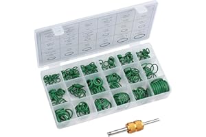 AUTOUTLET 270PCS Junta Tórica De Goma, 18 Tamaños Surtidos Juego de Aros Tóricos con Extractor de Núcleo de Válvula para Sellado de Arandela de Fontanería Reparación Rápida Automática, Verde