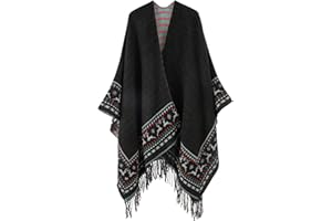 Danfiki Damskie ponczo szal ciepły owijany świąteczny dzianinowy peleryna kardigan koc na zimę zimną pogodę