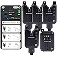 RIPPTON BITEKEEPER PRO Rechargeable Smart Bite Alarm with Receiver 4+1 Set, Bluetooth APP Connect Wireless Fishing LED Sensitive Alarm, Fishing Bite Indicators for Daytime/Night Carp Fishing