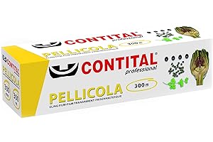 CONTITAL Pellicola Professionale per alimenti con astuccio, rotolo in PVC, larghezza 30 cm, 300 metri