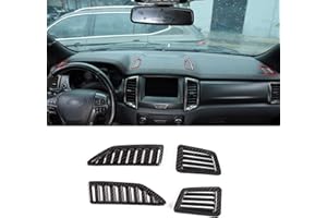 DIYUCAR Set of 4 ABS Car Dashboard Air Conditioning Outlet Frame Cover Trim for Ford Ranger Wildtrak 2015-2021 Interior Car Accessories