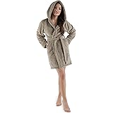 CelinaTex Korfu Bathrobe Hooded Plain Short Side Pockets Women Sherpa-Fleece XS-XXXL