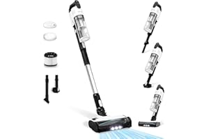 LEVOIT Aspirateur Balai sans Fil 4 en 1 Léger Anti-Enchevêtrement, jusqu'à 50 Mins, 5 Couches Filtre à 99,9%, Lumière LED, pour Les Poils d'animaux, Poussière, Sols Durs, Voitures, Balais Électriques