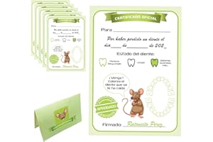 MFS MYFUTURSHOP Myfuturshop® Carta ratoncito Pérez Certificado de Diente Limpio 10 Unidades. Regalo Original para niño y niña.