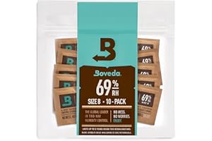 Boveda 69% Two-Way Humidity Control Packs For Storing Up to 5 Items – Size 8 – 10 Pack – For Small Plastic Travel Cases & Bags – Moisture Absorbers – Humidifier Packs in Resealable Bag