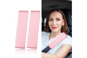 BOTHFOX 2PCS Car Seat Belt Pad Cover Soft Car Safety Seat Belt Strap Backpack Shoulder Pad Protector Covers for Adults Kids Women and Men Universal Car Travel Accessories Seatbelt Strap Cover (Pink)