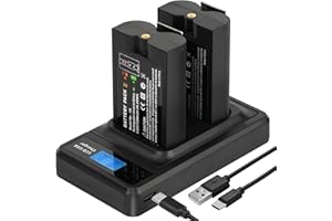 TEMZICK 7200mAh Replacement Battery for Ring, 2-Pack Rechargeable Quick Release Battery Pack V4 with Led Displayer Charger Station for Ring-Doorbell Camera 2/3/4, Spotlight and Stick Up Cam