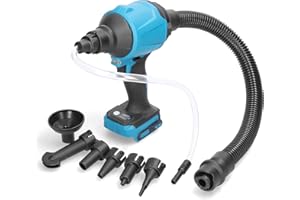 VECO CHAJOR Dust Blower for Makita Battery 18V, Cordless Air Blower with Brushless Motor, Continuously-Variable-Transmission, LED Lamp, 7 Multi-Use Accessories for PC Keyboard, Pool Toy (Battey NOT Included)