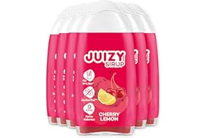 JUIZY WOW Sirop sans sucre | 6 x 65ml Cherry Lemon - Jusqu'à 72L Sirop naturel pour boissons | Zero Calories | Vegan | Bundle de 6 | Boisson concentrée prête à l'emploi | More Juice - Less Calories