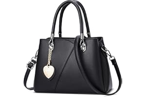 FOLOVEYA Elegante Borsa a Mano Borsa a Tracolla Ciondolo a Cuore Borsa Donna Borsetta Firmate Borse a Spalla Borsa Tote PU Pelle per Shopping Partito Lavoro Incontri Borse Messenger Nero