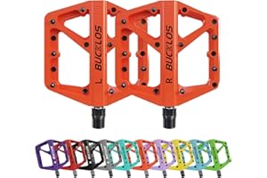 AEYINO MTB Pedals Flat Mountain Bike Pedals Road Bike Large Platform Nylon Non-Slip Pedal for Adult Bicycle Gravel Bike/Hybrid Bike 9/16"