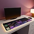 RGB Light Gaming Mouse Pad with 15W Fast Wireless Charger for PCs, Nylon Side Stitched with Non-Slip Rubber Base, Extended Keyboard Mouse Pad, Ideal for Office & Home (Theme - THE SPACEWALK)