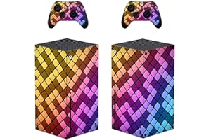 SUPREME SKINZ Xbox Series X Multi Colour Rainbow Square Console Decal, Vinyl, Sticker, Faceplate - Console and 2 Controllers - Protective Cover New SERIES X