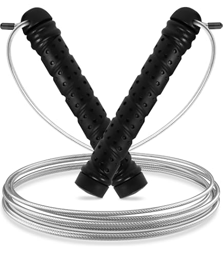 BAY Sports Miami Stahl-Springseil 280 Cm – PVC-ummantelt, Mit Drehwirbel, Längenverstellbar Für Boxen & Fitness