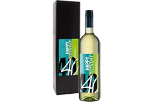 ‎BULL & BEAR Bull & Bear Wein-Geschenk "Happy Birthday 40", Geschenk zum 40. Geburtstag, Weißwein 13%, trocken
