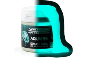 SpaceBeams Aquaris Peinture Brillante dans le Noir (50ml) Aqua Brillant Couleur (Clair Bleu/Turquoise), Non-Toxique, à Base d’Eau
