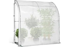 IDMarket - Serre d'hivernage Murale adossée 200 x 80 x 160 cm Balcon et terrasse