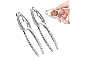 TYEQWT 2 Pcs Nutcracker Walnut, Nut Crackers, Pecan Walnut Plier, Nut Seafood Cracker Tools, Stainless Steel Walnut Opener, Walnut Clip Crusher, Nutcracker Kitchen Tool, for Nuts, Walnut, Pecan