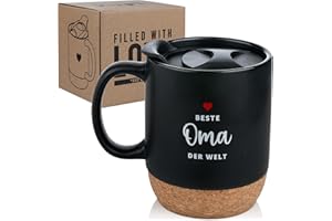 kupi Geschenke für Oma Geschenk | Weihnachtsgeschenke für Großmutter Tasse 350ml | Kaffeetasse Beste Omi Geschenke | Geburtstagsgeschenk Teetasse mit Deckel